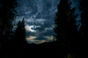 Moon and clouds over Feather River canyon